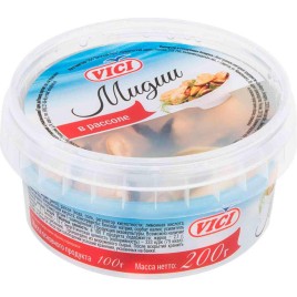 Мидии отварные в рассоле  п/б Vici 200 г