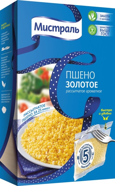 Мистраль Пшено золотое вар./пакет 5*80г.