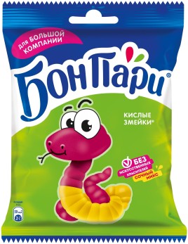 Мармелад жевательный Бон Пари Кислые змейки 120г