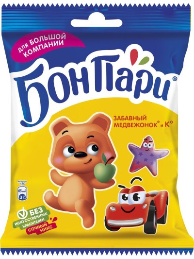 Мармелад жевательный забавный медвежонок 120г. Бон Пари
