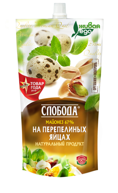 Майонез Слобода на перепелиных яйцах 400мл с доз.
