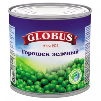 Горошек зеленый Глобус ж/б 400 г