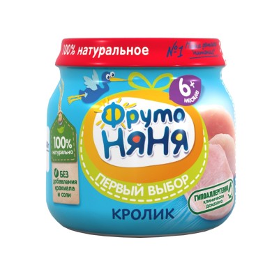 Пюре Фруто Няня из кролика для детей 80г