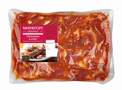 Мираторг Ребрышки свиные к пиву охл. 1кг