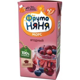 Морс ФрутоНяня клюквенно-черничный 0,2л