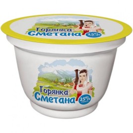 СЗМЖ Сметана "Горянка" 25% 200гр стакан