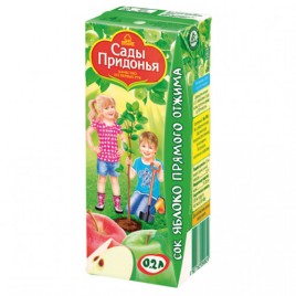 Сок Сады придонья яблоко прямого отжима 0,2л