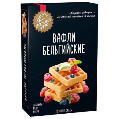 Вафли бельгийские 400г Золотое Утро "С. Пудовъ"