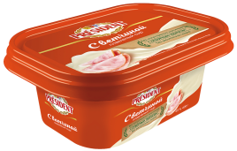 БЗМЖ Сыр "Президент" плавленый ветчина ванночка 45% 400г