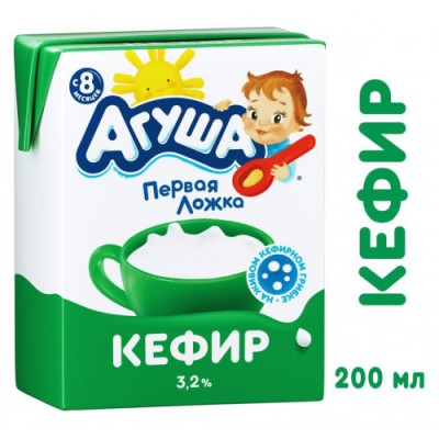БЗМЖ Кефир ДП Агуша 3,2% 204г