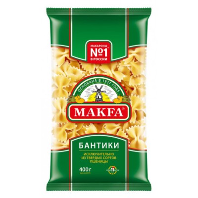 Макфа Макаронные изделия Бантики 400г.