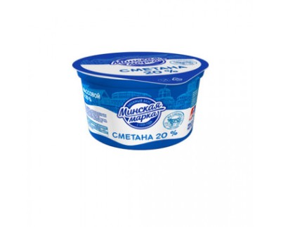 БЗМЖ Сметана Минская Марка 20% 180г стакан ММЗ