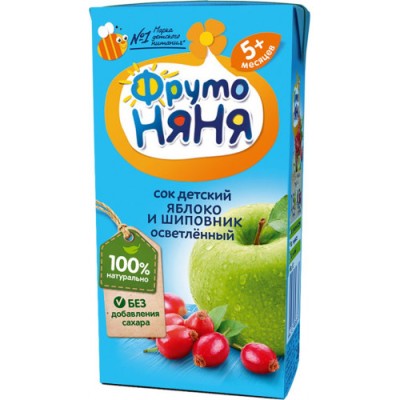 Сок ФрутоНяня Яблоко/шиповник 0,2л