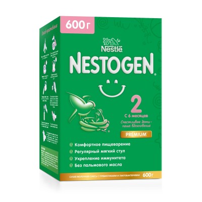 Nestogen 2 Prebio молочная смесь с Омега 3 и лактобактериями 6-12мес. 600гр