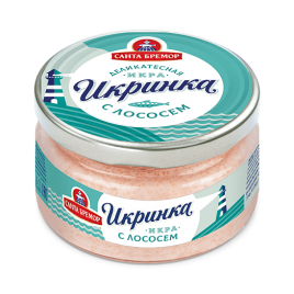 Икра деликатесная "Икринка с копченым лососем" 160гр ст/б Санта Бремор