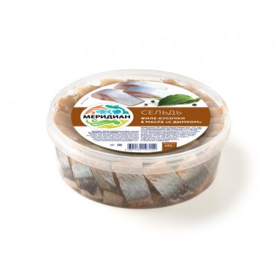 Сельдь филе кусочки Меридиан с дымком 480г