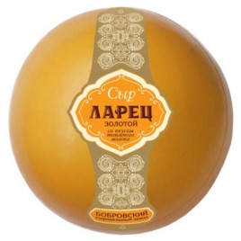 БЗМЖ Сыр Ларец Золотой с топленым молоком 50% 1кг шар ТМ Бобровский