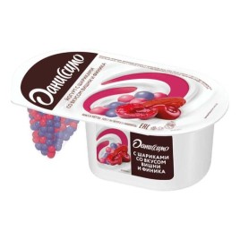 БЗМЖ Йогурт Даниссимо с шариками с вишней и фиником 105г