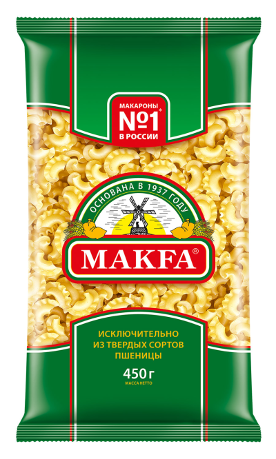 Макфа Макаронные изделия Гребешки 450г