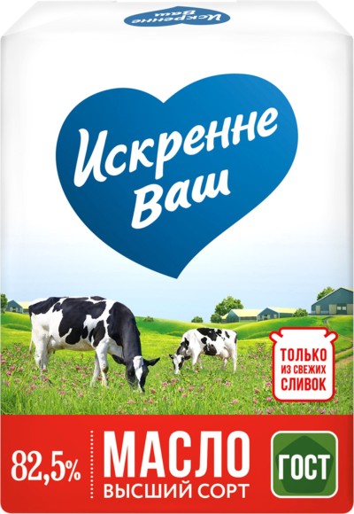 БЗМЖ Масло Искренне Ваш 82,5% 180г
