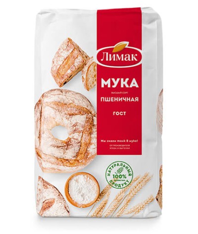 Мука пшеничная хлебопекарная 2кг.Лимак