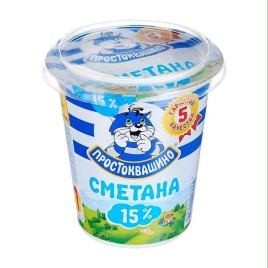 БЗМЖ Сметана Простоквашино 15% 300гр