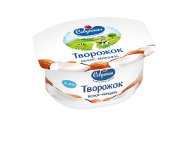 БЗМЖ Паста творожная Савушкин 3,5% 120гр кокос-миндаль пс/с