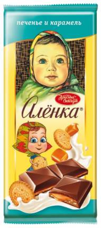 Аленка Шоколад молочный "Печенье и карамель" 87г