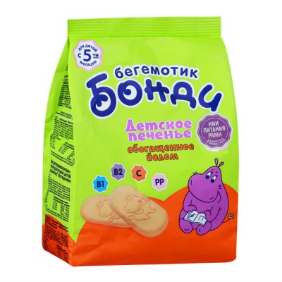 Детское печенье "Бонди бегемотик" йод 180г