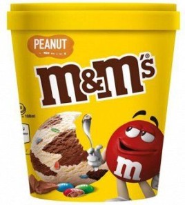 Мороженое M&Ms двухслойное молоч. арах. и слив. шок. с драже 295гр
