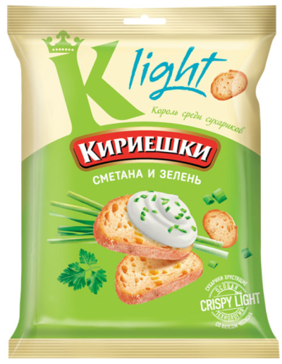 Сухарики Кириешки Light Сметана с зеленью 80г