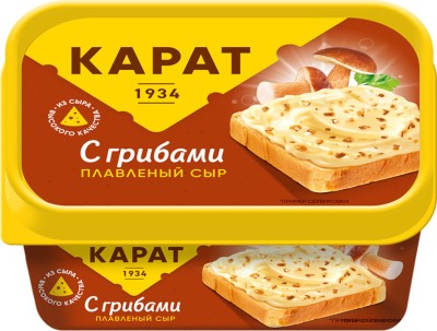 БЗМЖ Сыр плавленый Сливочный с грибами 45% п/кор 400г Карат
