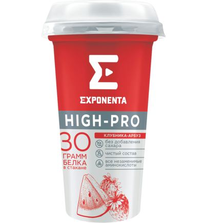 Напиток кисломолочный High Pro со вкусом клубника-арбуз п/ст 250г Exponenta