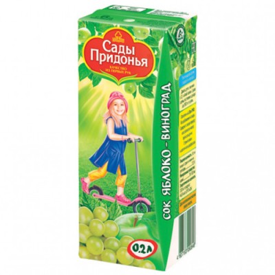 Сок Сады придонья Яблоко-Виноград 0,2л