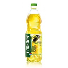 Масло Слобода подсолнечное с доб.оливк.1 л.раф.
