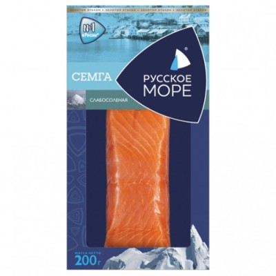 Семга с/с.филе-кусок 200гр. Русское море
