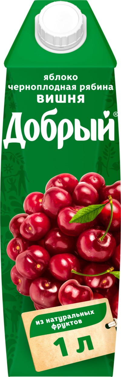 Нектар Добрый  яблоко, черноплодная рябина, вишня 1л