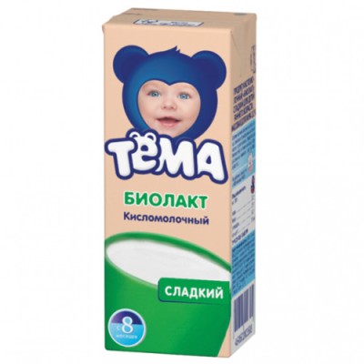 БЗМЖ "Тема" Биолакт сладкий Кисломолочный продукт  3,2% 206г