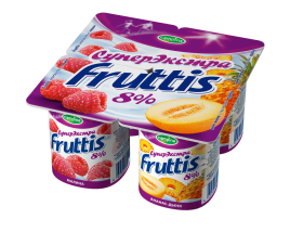 БЗМЖ Йогурт Фруттис Суперэкстра Ананас-дыня/Малина 8% 115гр.