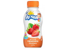 БЗМЖ Ряженка Агуша клубника 2,9% 180гр