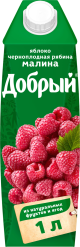 Нектар Добрый  яблоко, черная рябина,малина 1л