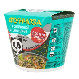 Фунчоза ASIAN FUSION с говядиной и овощами в японском соусе с кунжутом 68гр