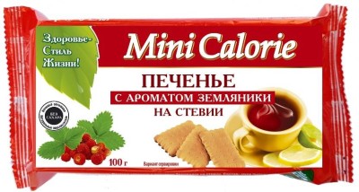 Печенье Мини Калорие на стевии земляника 100гр