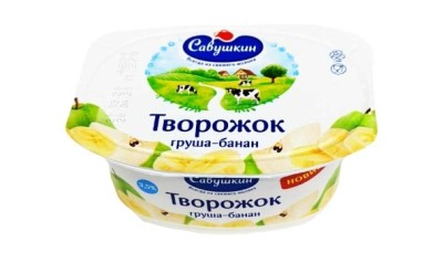 БЗМЖ Творожок груша-банан 3,5% 120гр Савушкин
