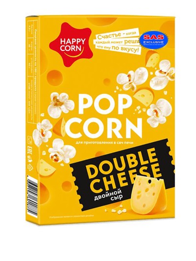 Зерно кукурузы Happy Corn для попкорна Двойной сыр 100гр