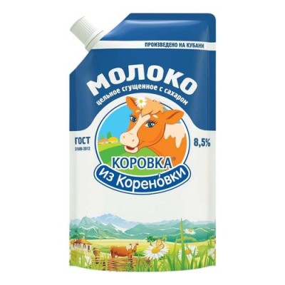 БЗМЖ Молоко цельное сгущенное с сахаром "Коровка из Кореновки" 8,5% 650г