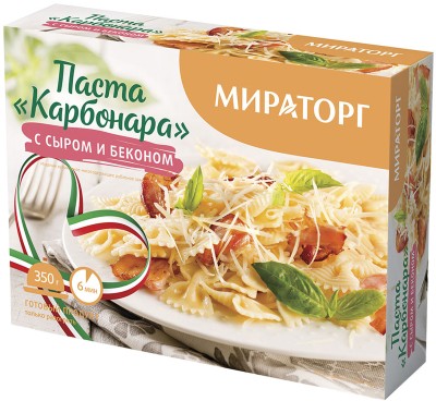 Паста "Карбонара" с сыром и беконом зам. 260гр Мираторг