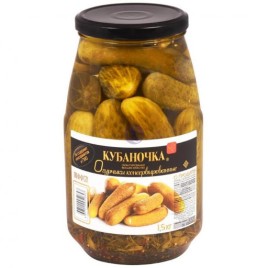 Огурчики консервированные Кубаночка 1500гр ст/б