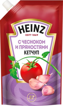 "HEINZ" Кетчуп с Чесноком и пряностями 320г дой-пак