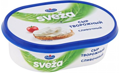 БЗМЖ Сыр творожный Sveza Сливочный 60% 150гр ванночка